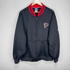 Vintage Atlanta Falcons Bomber Jacket Men XL Black Red Reebok NFL Team Apparel
